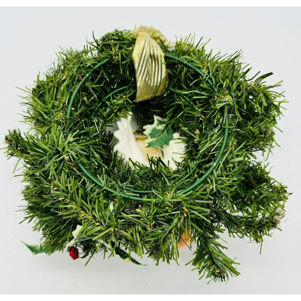 Annalee Angel 1996 Homemade Christmas Wreath 9 inch‎ Pine Cones Holly USA - Picture 6 of 7
